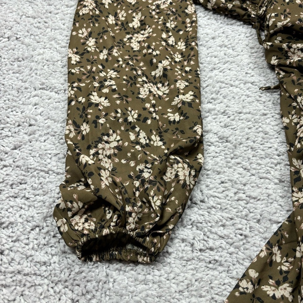 Mia Joy Dress Womens Medium Ella Dress Joyfolie Olive Floral Flowers Boho NEW - Picture 6 of 7